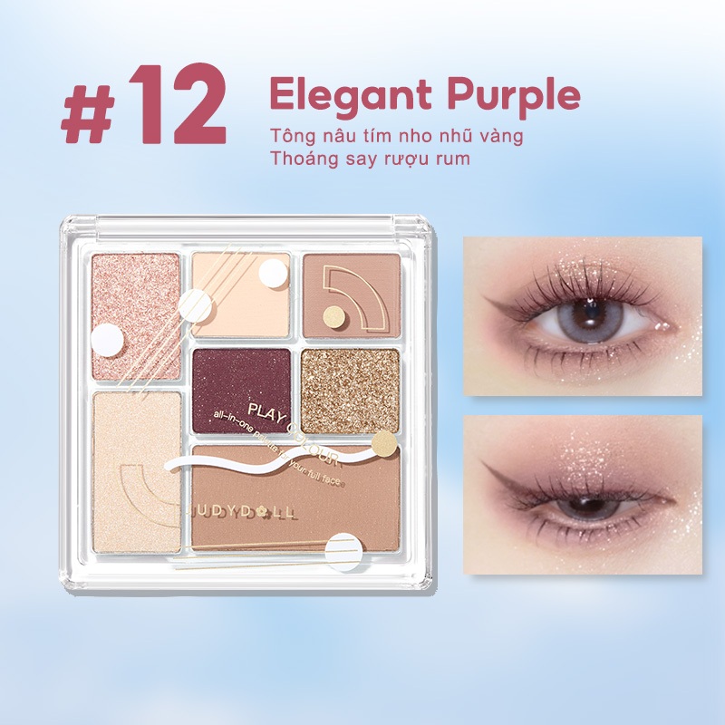 JUDYDOLL Bảng phấn mắt 7 màu Play Color ALL-IN-ONE Palette Tiện lợi Đa năng 8.5g