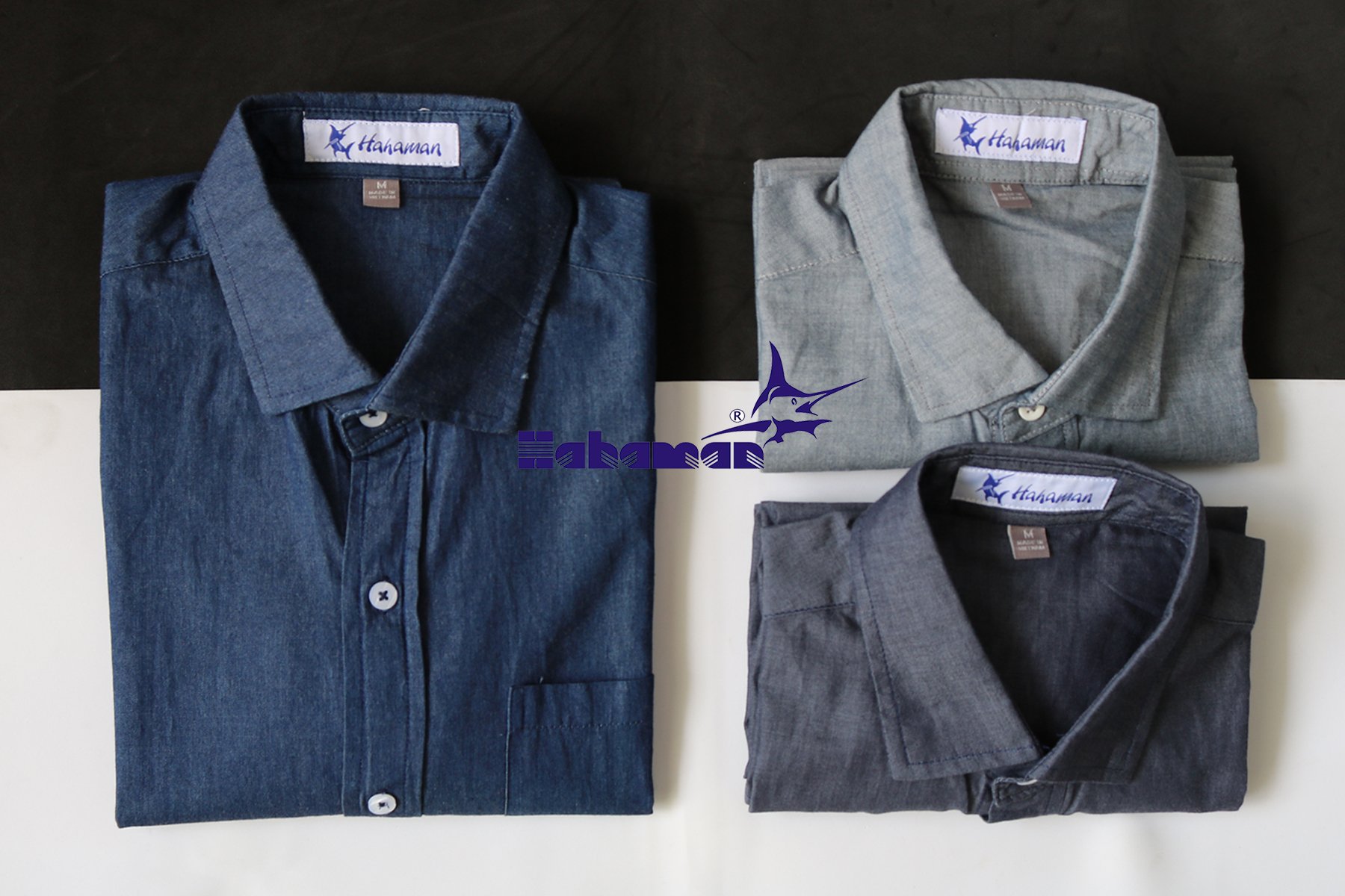 Áo sơ mi nam jean HAHAMAN cao cấp SMJ03004
