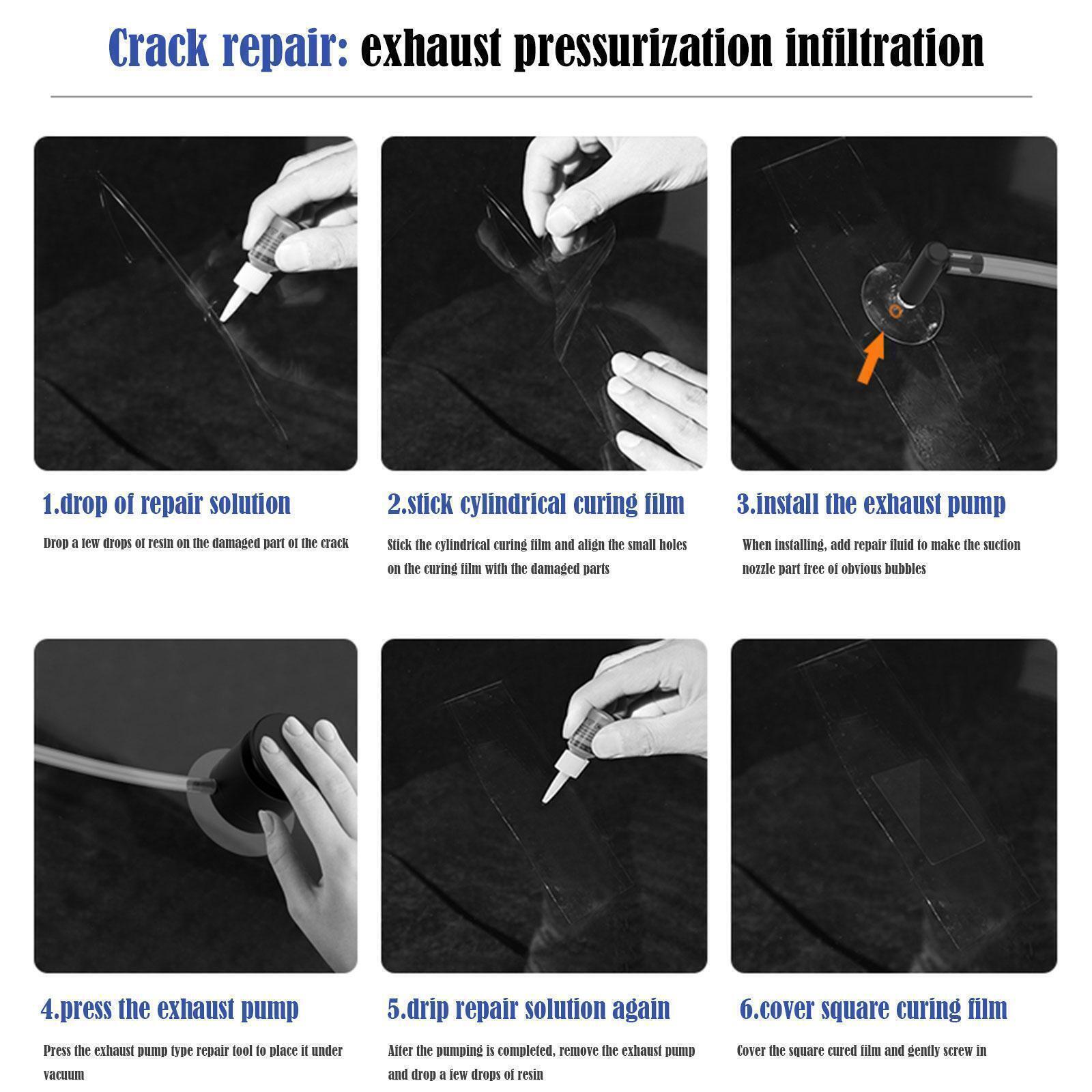 Dụng cụ xóa nứt kính dài chuyên dụng Air Pump Windshield dễ dàng sử dụng
