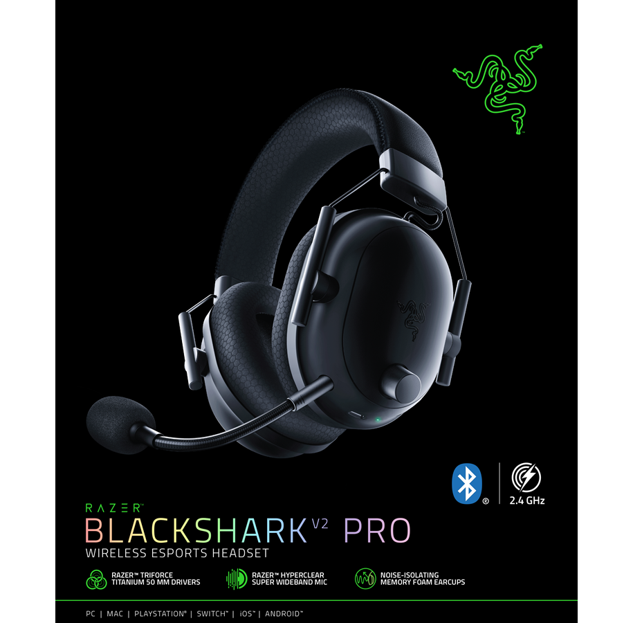 Tai nghe không dây chùm đầu Razer BlackShark V2 Pro-Gen 2 (2023)-Wireless Gaming Headset_Mới, hàng chính hãng