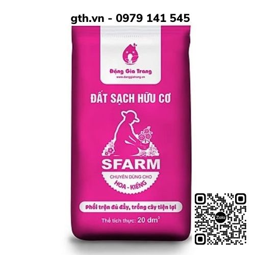 Túi 5dm3 đất sạch hữu cơ Sfarm chuyên dùng cho hoa kiểng