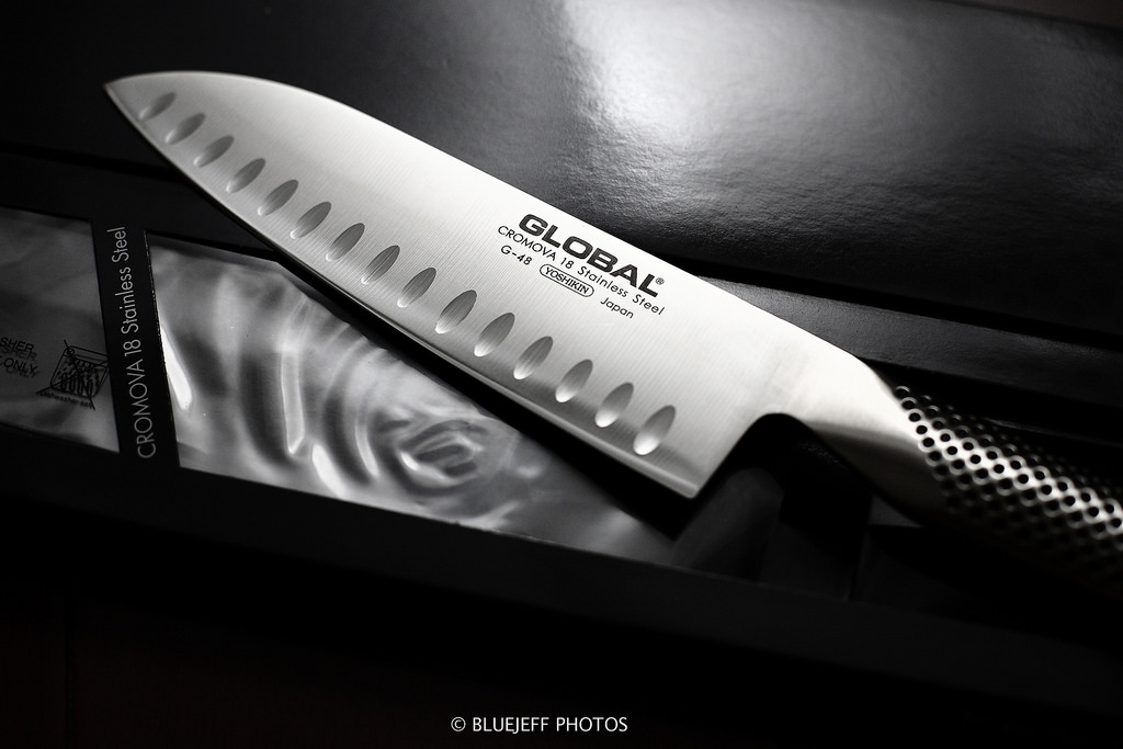 Dao bếp Nhật cao cấp Global G48 = G80 Santoku - Dao thái đa năng(180mm) - Dao bếp Nhật chính hãng