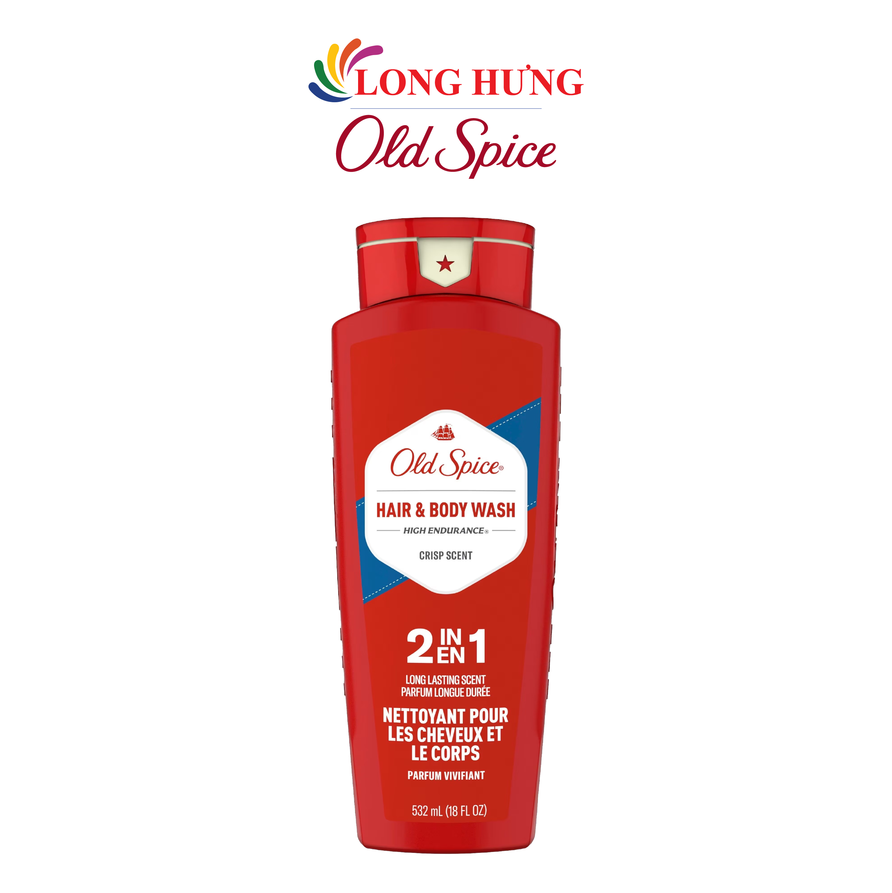 Sữa tắm dầu gội Old Spice Hair Body Wash High Endurance (532ml) - Hàng chính hãng