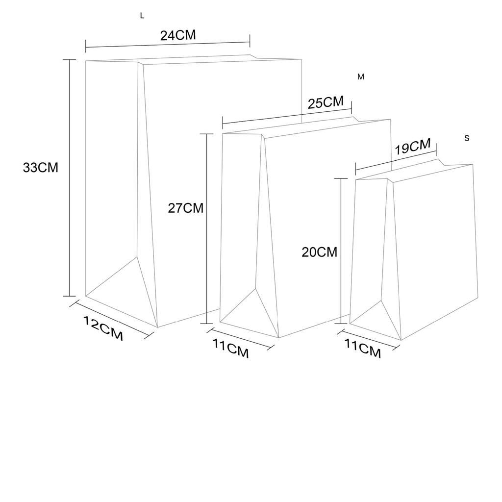 Túi giấy đựng quà tặng nhiều size, quai đinh tán; in họa tiết cẩm thạch xanh và hồng (Q544)