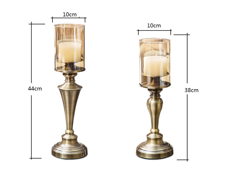 Set đế nến Brass Continental Retro