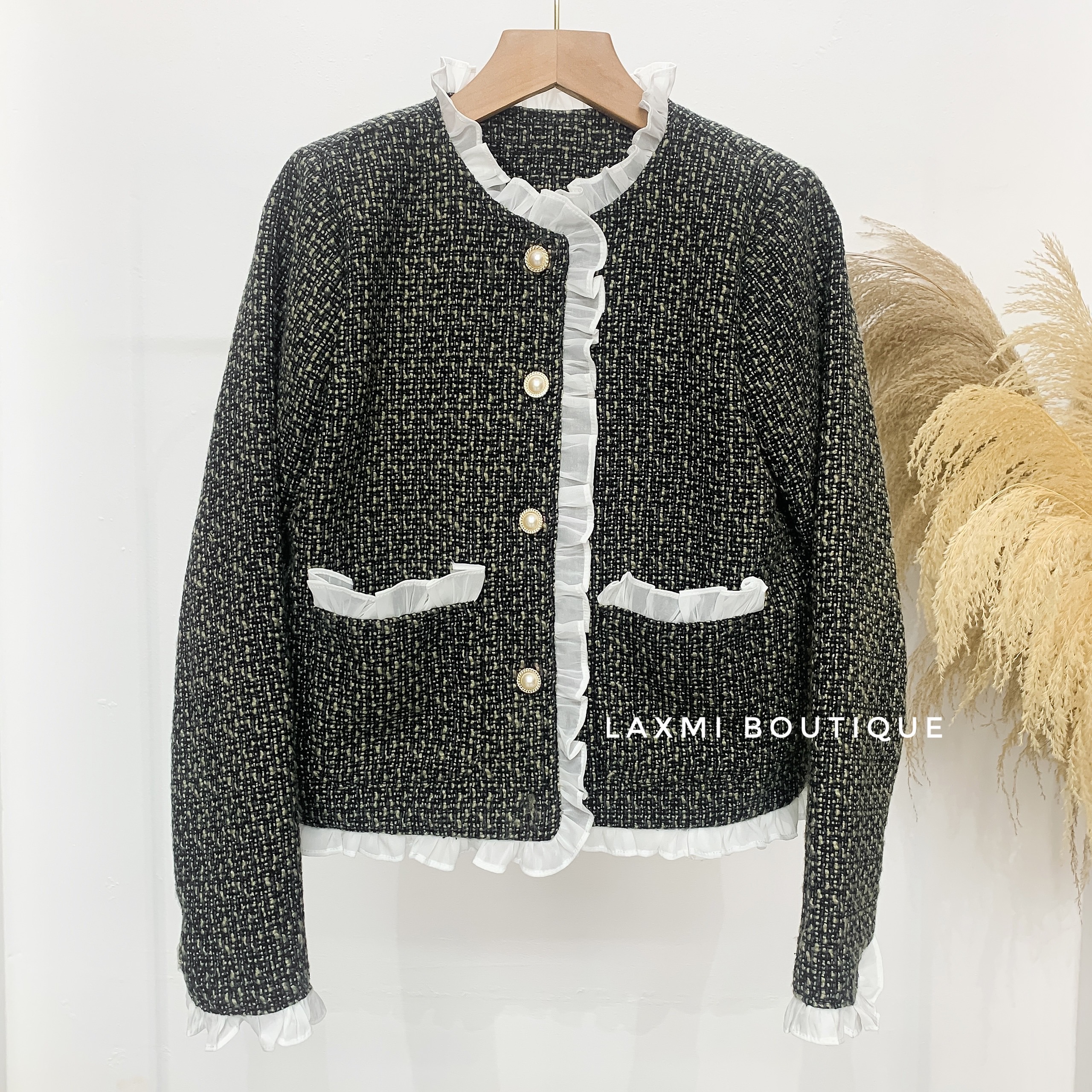 Áo dạ tweed viền bèo phong cách Hàn Quốc - Laxmi Boutique - M618