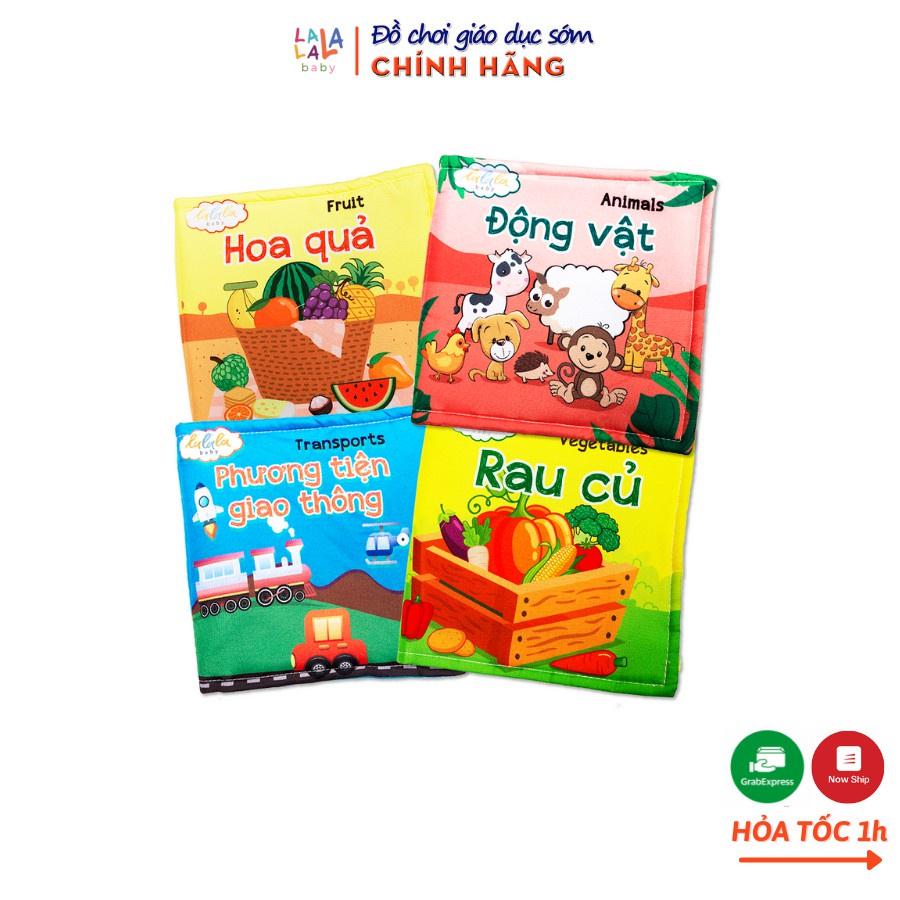 Combo 4 cuốn sách vải first books Lalala baby, kích thích đa giác quan, kích thước 15x15cm 12 trang | Bộ 2