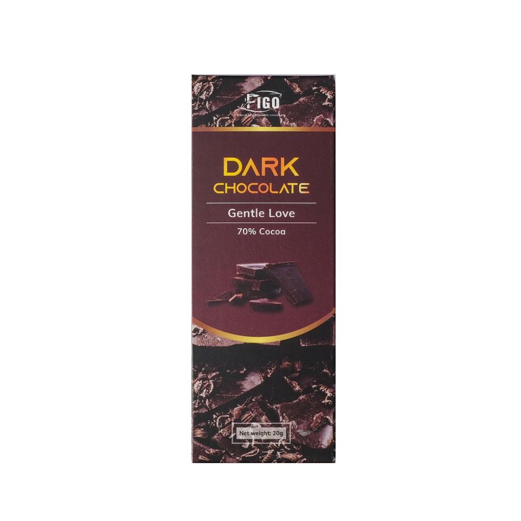 Kẹo socola đen đắng 70% cacao ít đường 20g Figo, vị đắng vừa dễ ăn