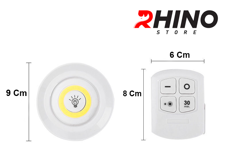 Đèn ngủ điều khiển từ xa Rhino L801, dùng pin AAA, 2 mức độ sáng ánh sáng trắng - Hàng chính hãng