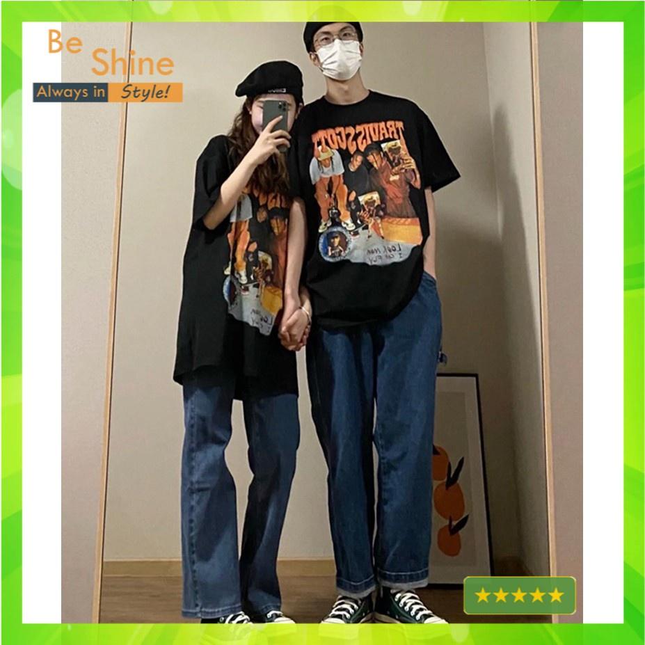 Hình ảnh Áo Thun Tay Lỡ Travis Scott In Hình Cá Tính Phong Cách Hip Hop Hàn Quốc Unisex Form Rộng Nam Nữ - Beshine Store