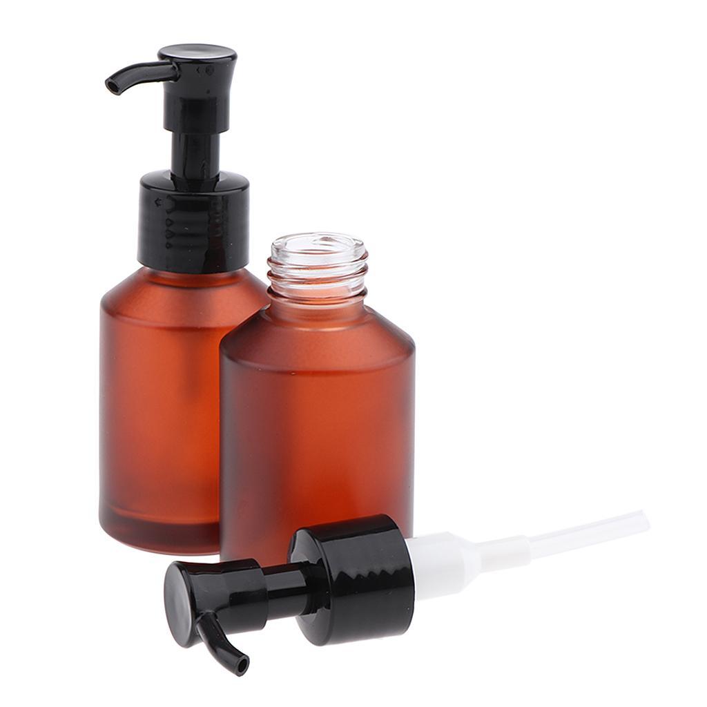 4pcs Travel Refillable Makeup Pump Bottles Lotion Serum Dispensers 60/100ml