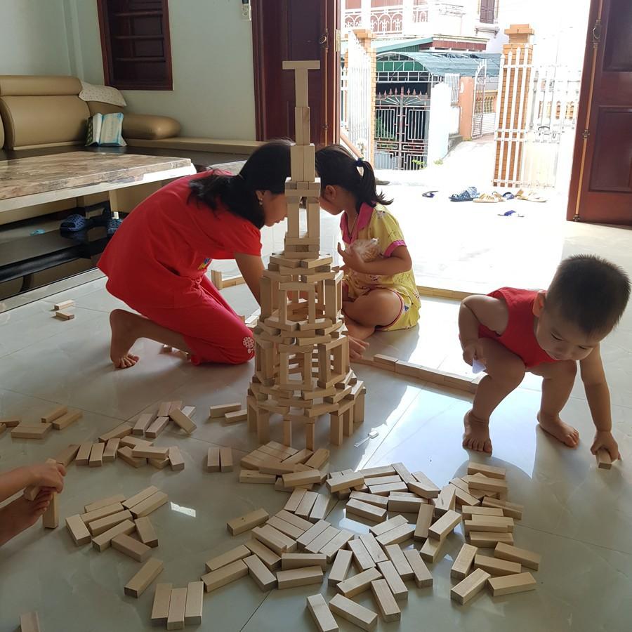 Bộ đồ chơi đa năng xếp hình, rút gỗ, domino, montessori