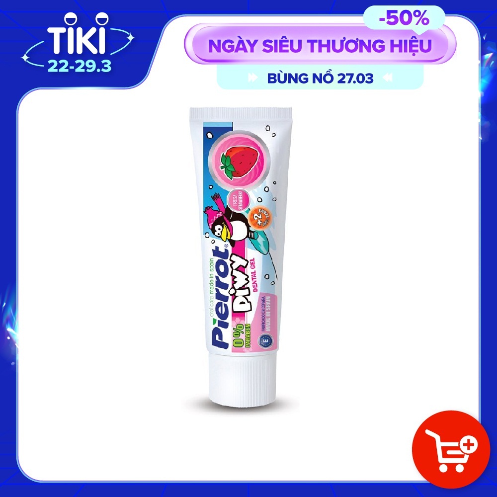 [TẶNG 1 hộp tăm răng Care4u ] Gel đánh răng hương dâu tây cho trẻ em PIWY 50ml