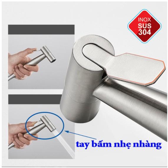 Bộ vòi xịt vệ sinh INOX SUS 304 cao cấp XVS04 Siêu mạnh,siêu bền với mọi môi trường.(Có video test thử)