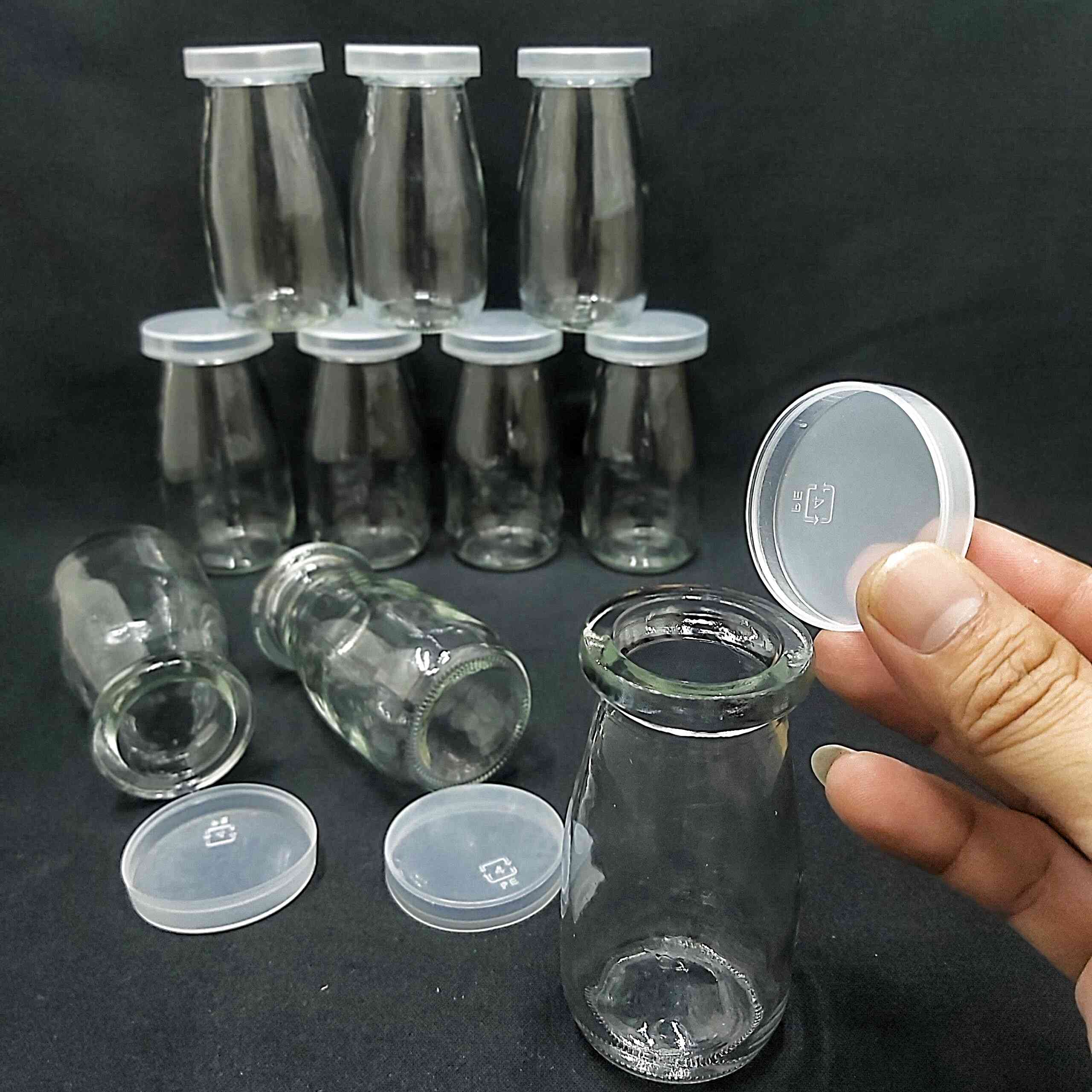 Combo 20 lọ đựng sữa chua thủy tinh 100ml mẫu Trụ Tròn Cao - nắp nhựa – hũ yaourt siêu trong, chuyên dùng đựng thực phẩm, mỹ phẩm, dược phẩm