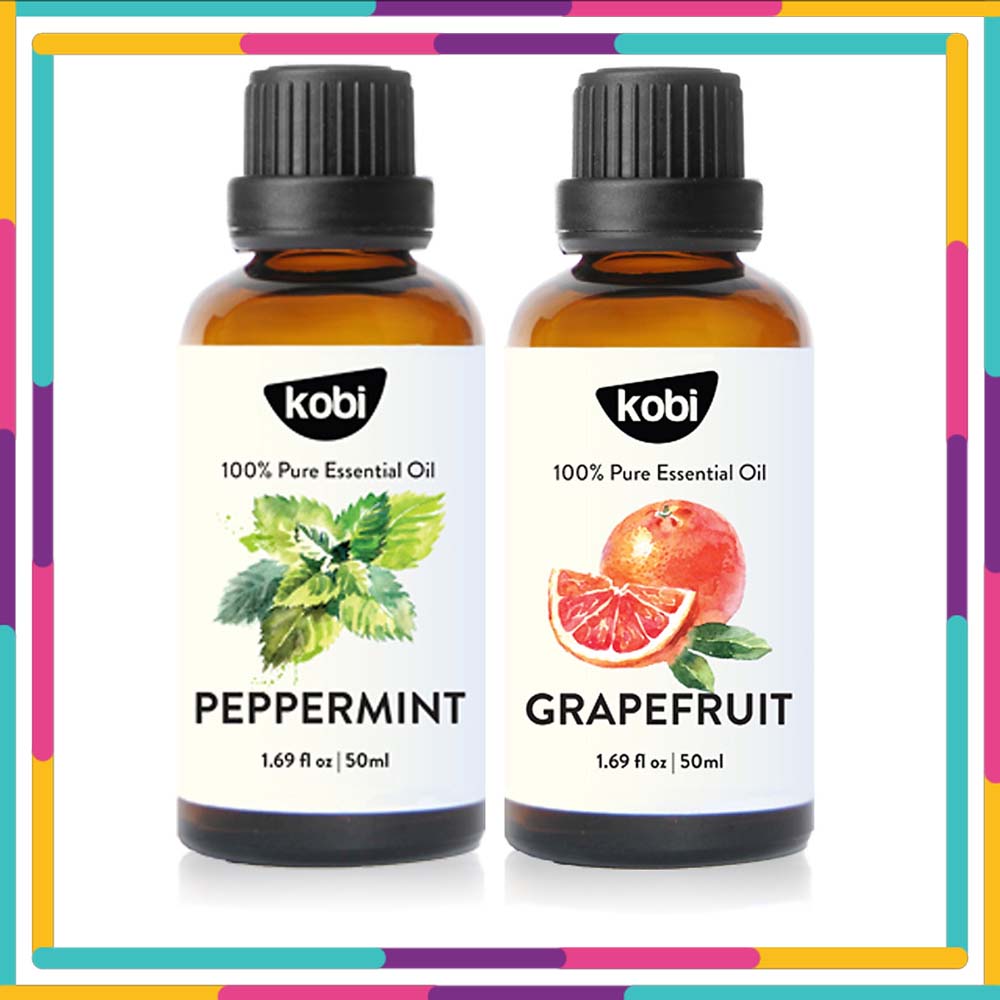 Combo Tinh Dầu Xông Phòng Bạc Hà Kobi  + Tinh Dầu Bưởi Hồng Kobi  - Tinh Dầu Thiên Nhiên Nguyên Chất, Giúp Giảm Stress, Xua Đuổi Côn Trùng Và Khử Mùi Hiệu Quả, Thích Hợp Dùng Với Đèn Xông Và Máy Khuếch Tán  Tinh Dầu