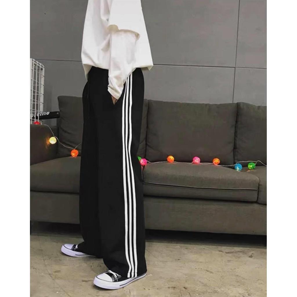 Quần 1 sọc + 3 sọc ống rộng