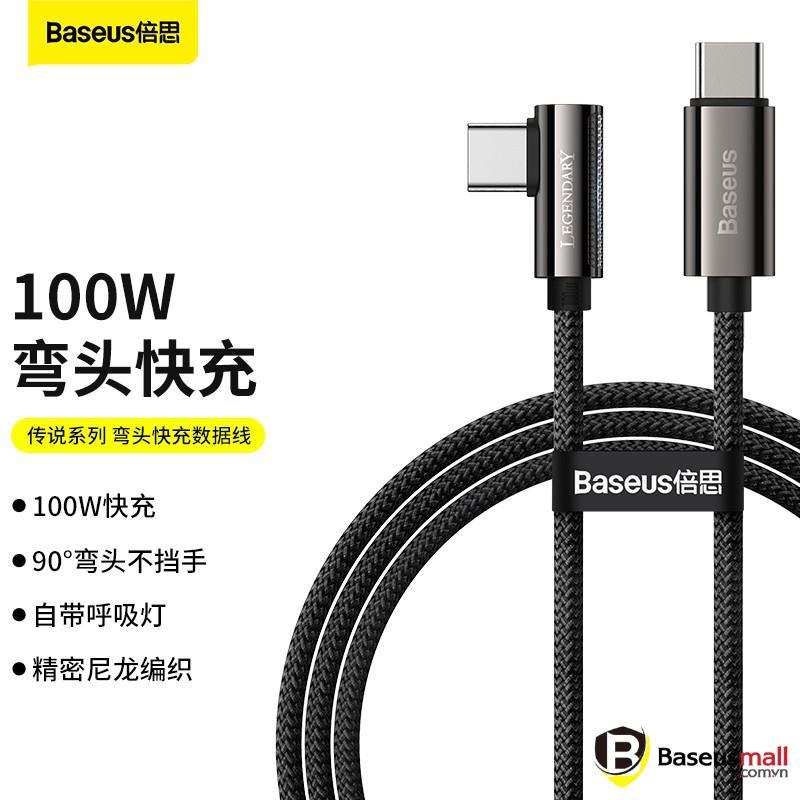 Baseus -BaseusMall VN Cáp sạc Type C to Type C 100W Baseus Legend Series Elbow Fast Charging Data Cable (Hàng chính hãng)