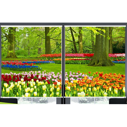 Rèm Cuốn In Tranh 2 Tấm Mẫu Hoa_TV Hoa 01