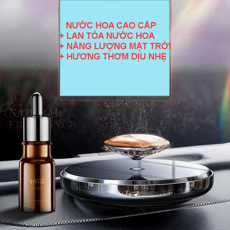 Nước hoa ô tô cao cấp năng lượng mặt trời xoay tròn tỏa hương- nước hoa dùng trong xe tự xoay