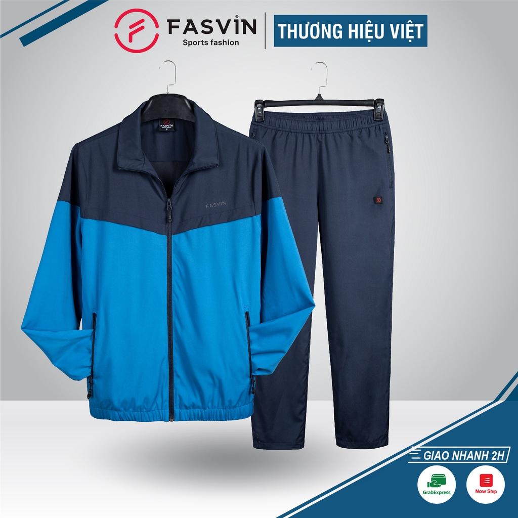 Bộ Quần Áo Gió Thể Thao Nam FASVIN BC22522.HN 02 Lớp Lót Thun Dày Dặn Ấm Áp Chất Vải Và Phom Dáng Rất Đẹp