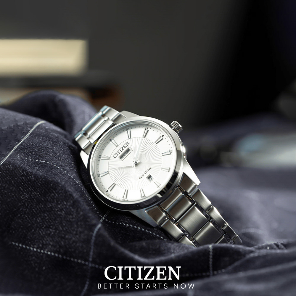 Đồng Hồ Nam Citizen Eco-Drive Dây Thép Không Gỉ AW0100-86B - Mặt Bạc (40mm)