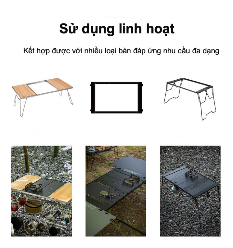 Bàn bướm đa năng kết hợp với bếp gas XD-3F Campingmoon GT-3