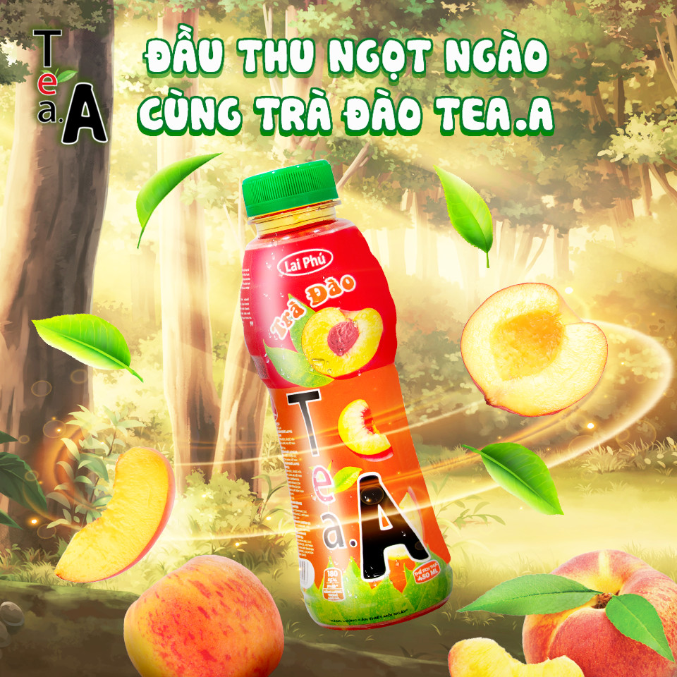 Trà Đào Tea A Chai 450m - Thùng 24 Chai