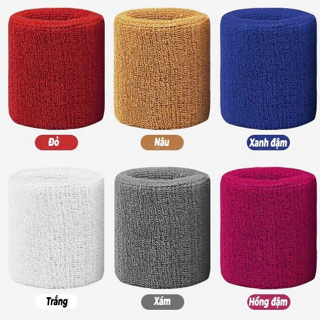 Bộ 2 băng cổ tay thấm mồ hôi thể thao MÀU XÁM Combo 2 băng cổ tay thể thao cao cấp thấm mồ hôi bảo vệ cổ tay