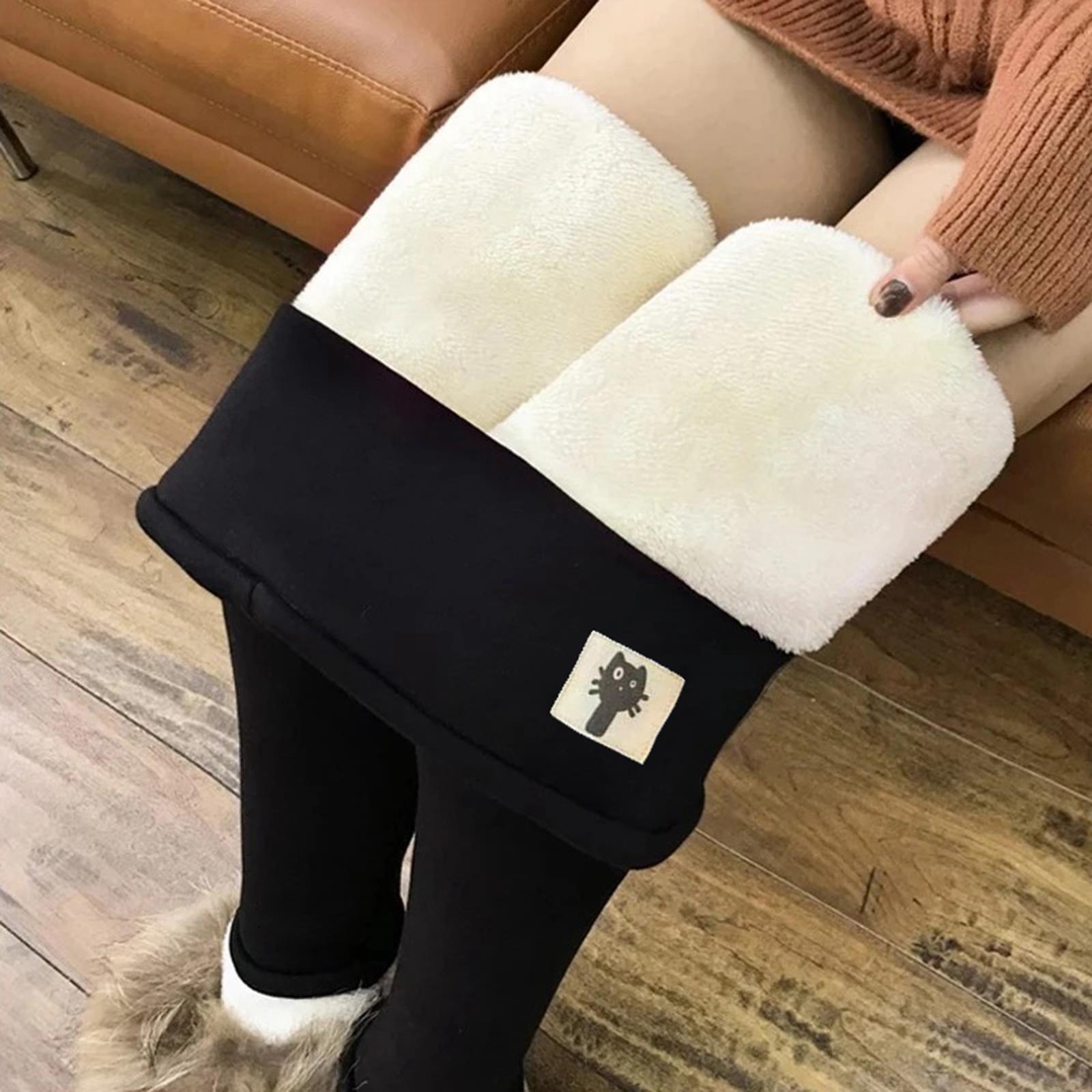 Women Fleece Lined Leggings Thick Cashmere Tights High Waisted Legging Women Leggings Workout Running Winter