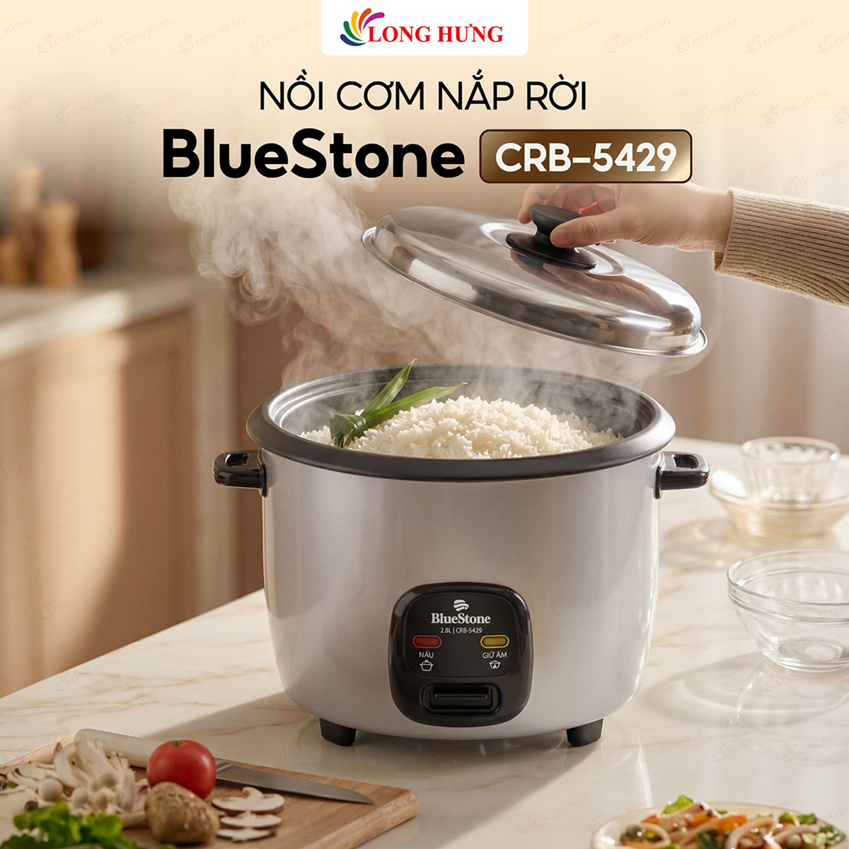 Nồi cơm điện nắp rời Bluestone 2.8 lít CRB-5429 - Hàng chính hãng