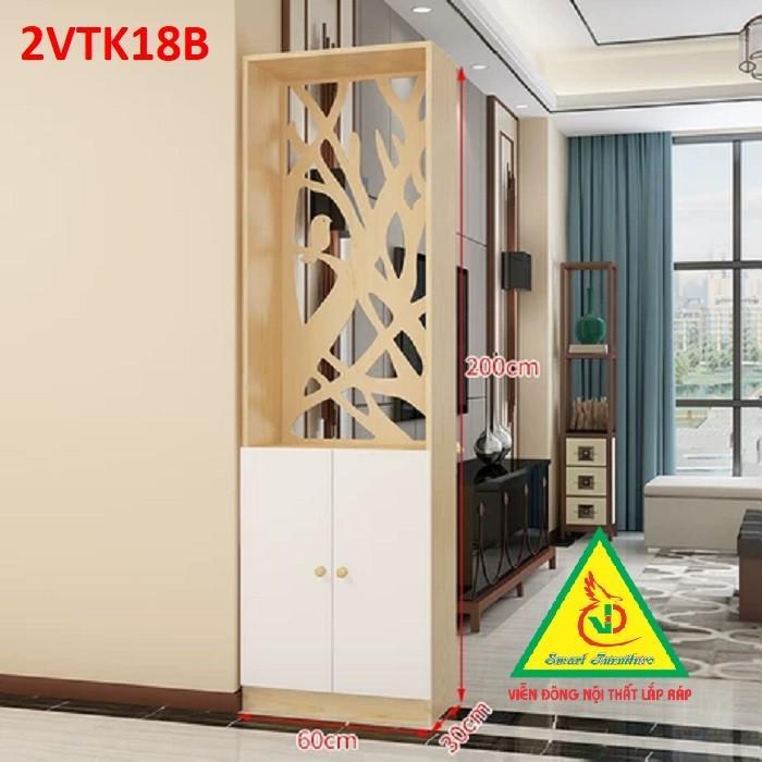 Tủ kệ trang trí kiêm vách ngăn phòng khách , nhà bếp 2VTK18B- Nội thất lắp ráp Viendong Adv
