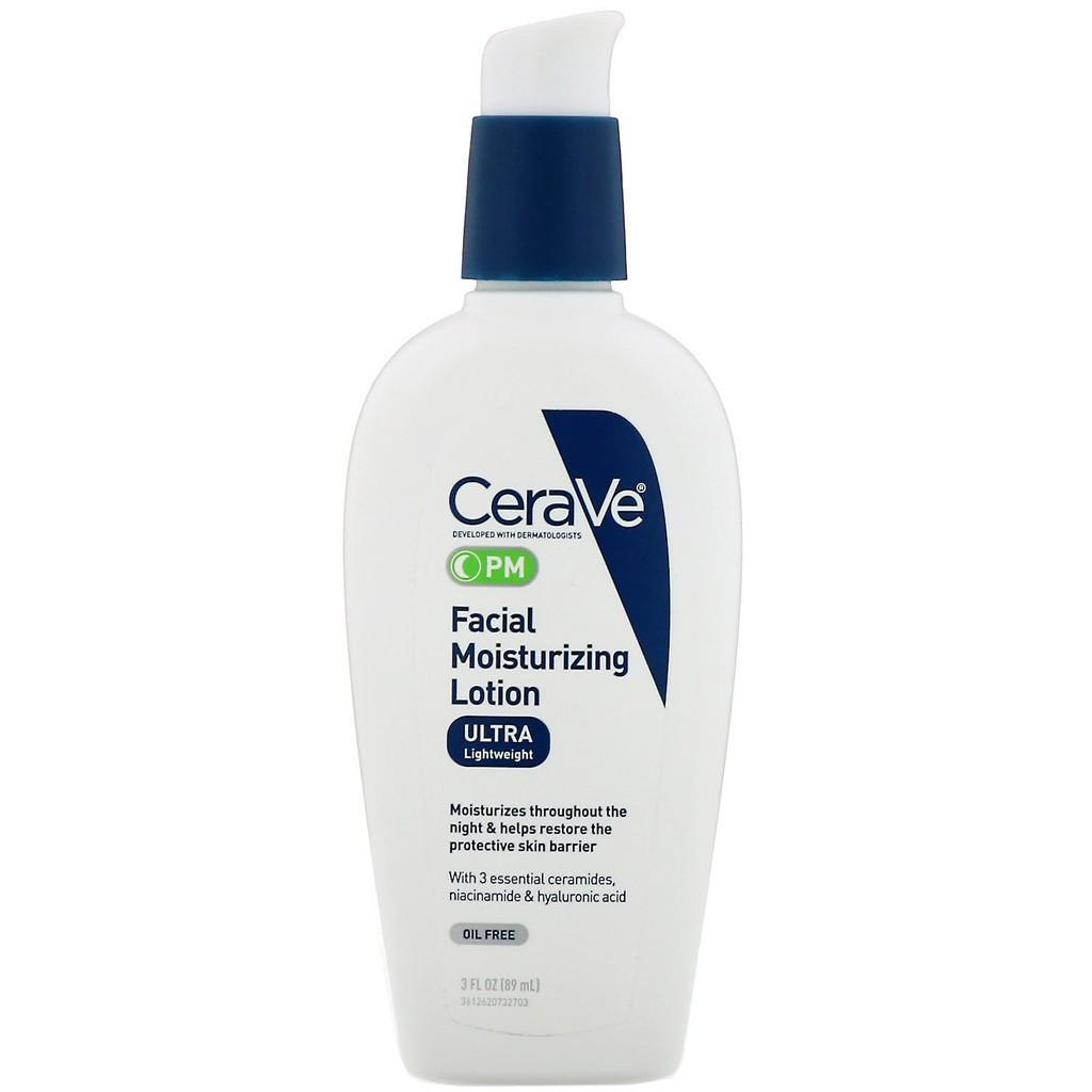 Kem dưỡng da ban đêm CeraVe PM Facial Moisturizing Lotion 89ml , Kem dưỡng ẩm , Kem cấp ẩm ban đêm Cerave luckily1702