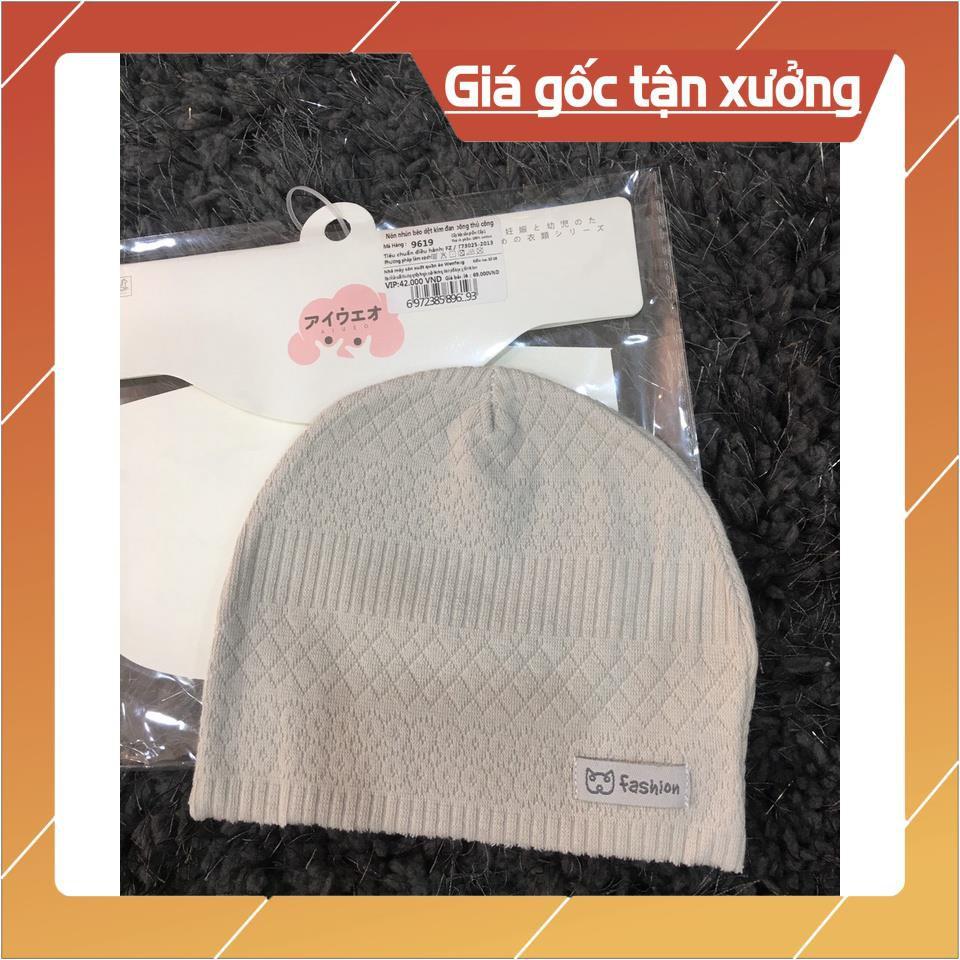 Nón em bé, nón dệt kim đan bông thủ công , chât liệu cotton 100% , thương hiệu Aiueo Nhật Bản.