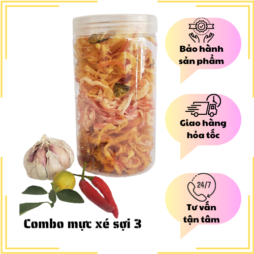 Đặc Sản Nha Trang - Mực Xé Sợi 3 Vị , Seavy Hộp 500G