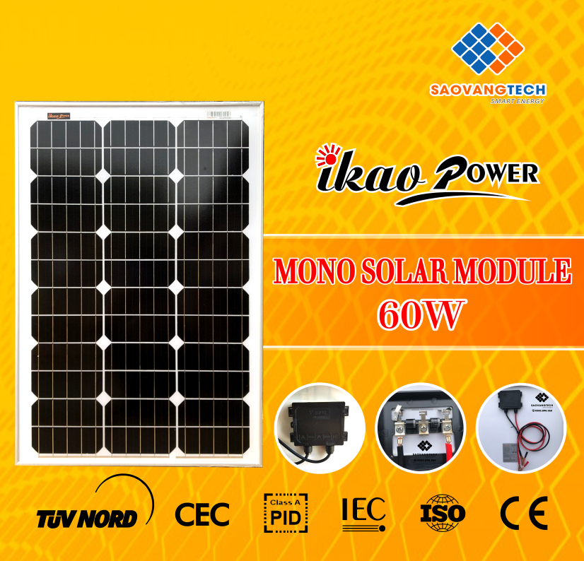 Tấm pin năng lượng mặt trời 60W MONO