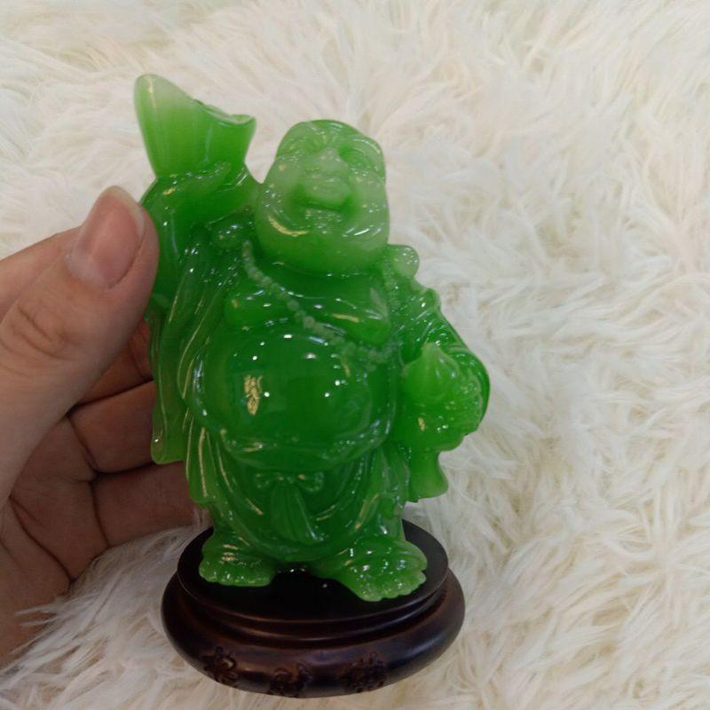 Di lạc xanh nhỏ đế gỗ