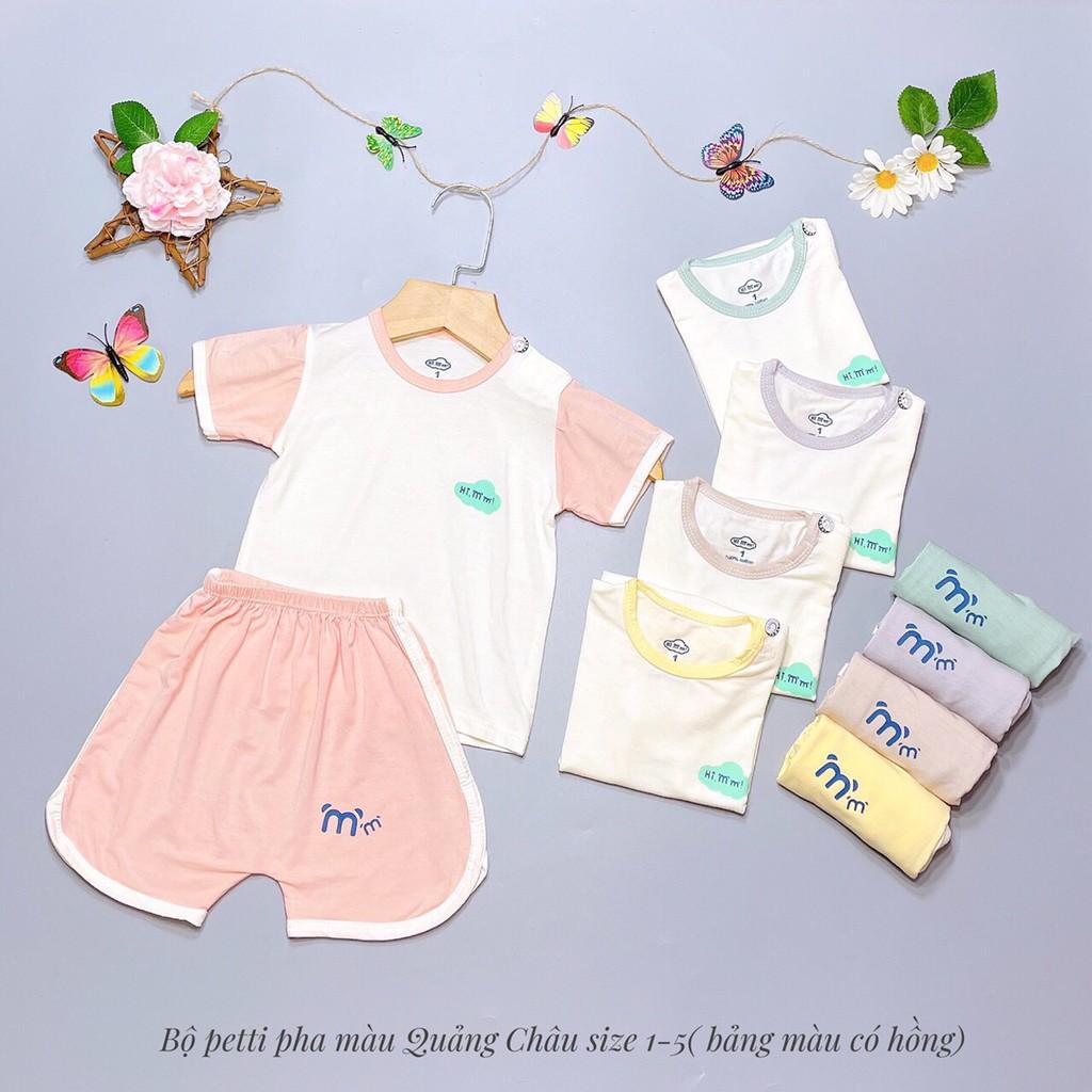 Bộ cộc tay Hmm thun lạnh cao cấp mềm mịn thấm hút mồ hôi thoáng mát cho bé trai bé gái từ sơ sinh tới 3 tuổi