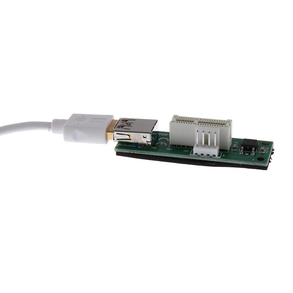 PCI Express PCI-E 1X Riser Card Extender Adapter USB3.0 Cable &Power Cord