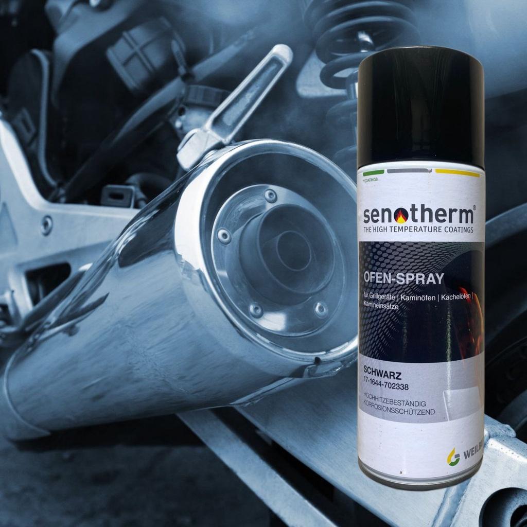 Sơn chịu nhiệt cao cấp, chống cháy đến từ Đức - Senotherm - Sơn pô xe máy, chịu đến 600 độ C