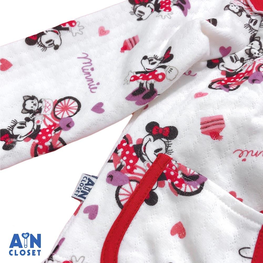 Bộ quần áo dài bé gái Mickey hồng chần bông nhẹ - AICDBG2DRSS7 - AIN Closet