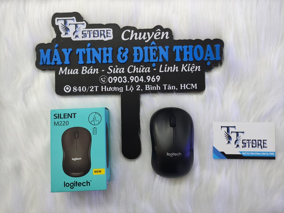 Chuột không dây Logitech Silent M220 Đen - hàng chính hãng