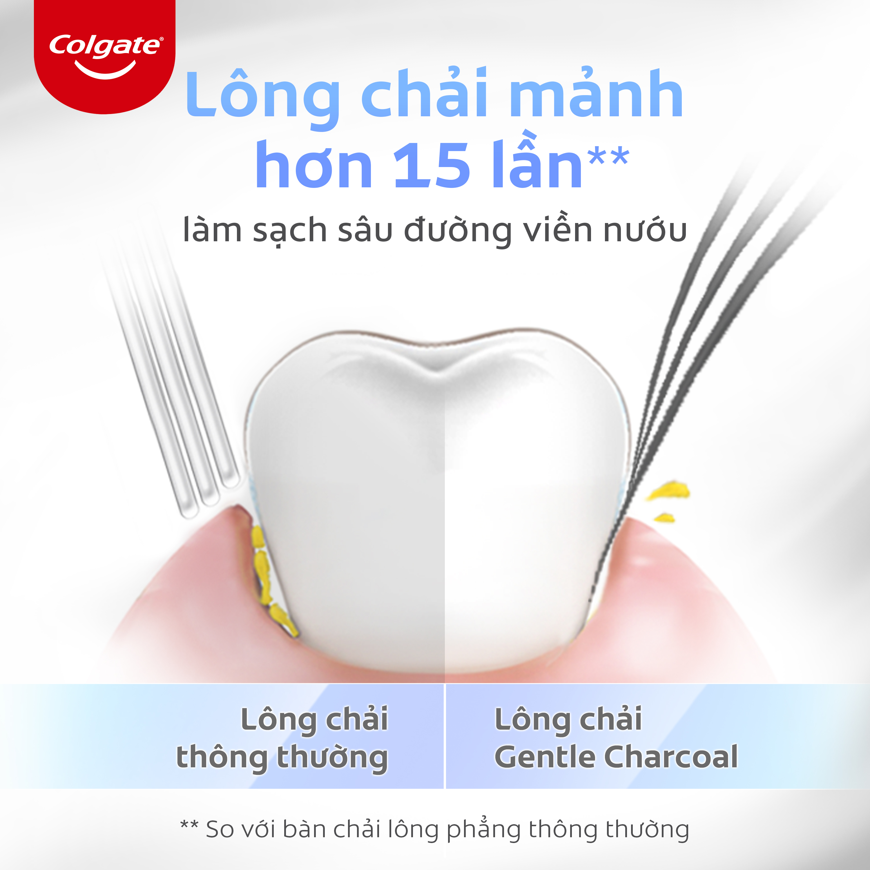 Bộ 3 bàn chải Colgate Gentle Comfort Charcoal đầu chải rộng, than hoạt tính kháng khuẩn