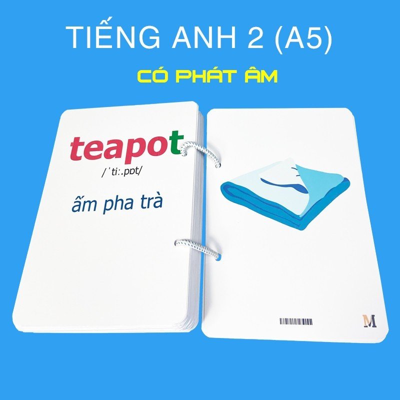 Flashcard tiếng Anh Lớp 2 BGD khổ lớn A5, có phát âm, hình ảnh và màu sắc sinh động