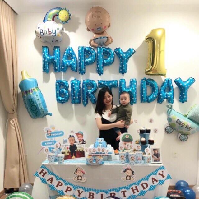 Bộ bóng chữ sinh nhật + kèm bơm và băng dính chuyên dụng