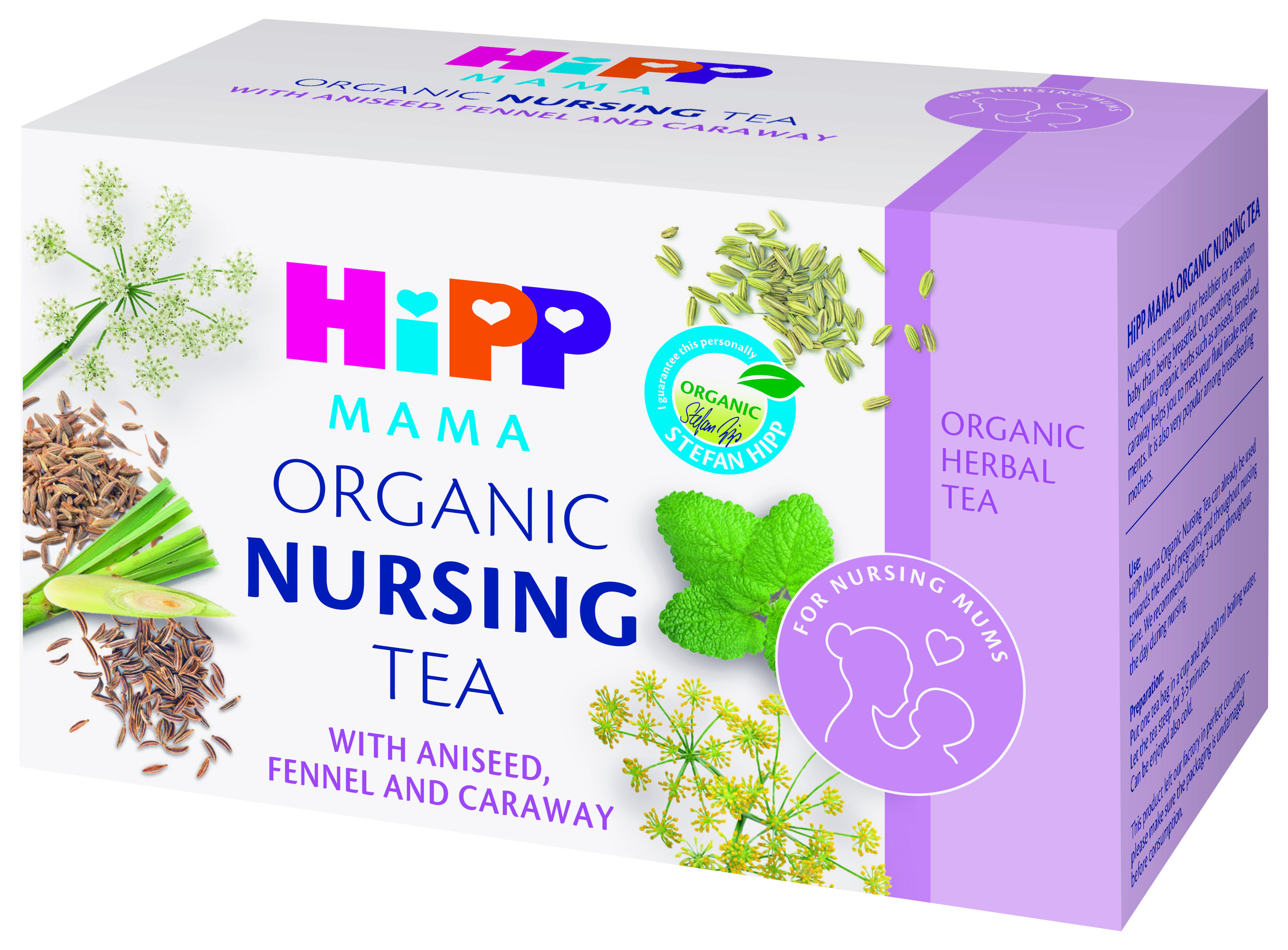 Trà thảo mộc hữu cơ HiPP Mama dành cho mẹ cho con bú - giúp bồi bổ cơ thể, giải khát và lợi sữa (30g/20 túi lọc/hộp)
