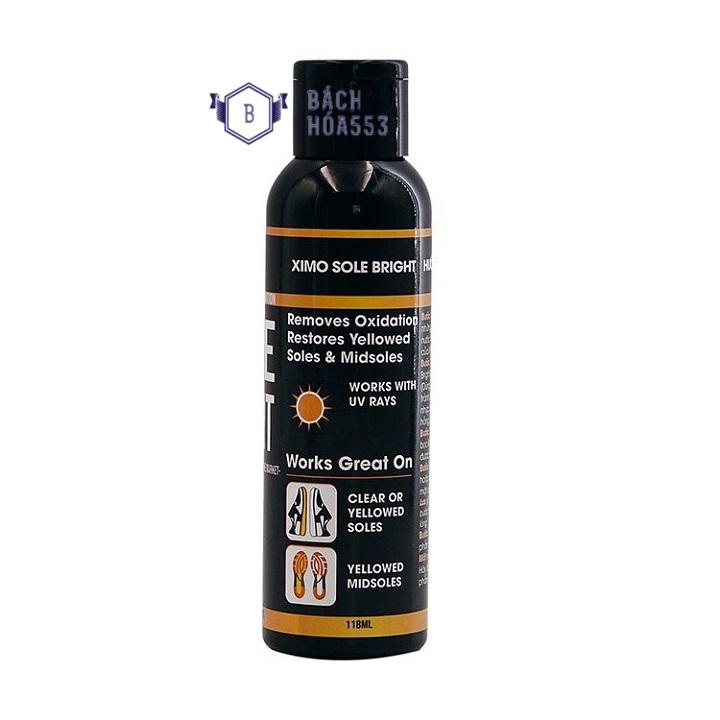 Bình dung dịch tẩy ố vàng đế giày Sole Bright Ximo XI07 118ml