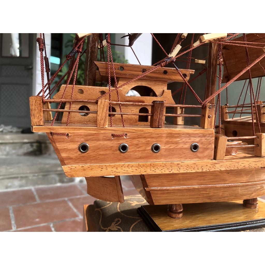 Mô Hình Thuyền Gỗ THÁI LAN Dài 55cm - Gỗ gõ đỏ - Thân thuyền 40cm