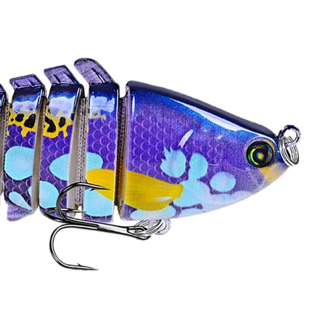 100mm Colored Fishing Joint Lures Artificial Hard Bait 2 Treble Hooks