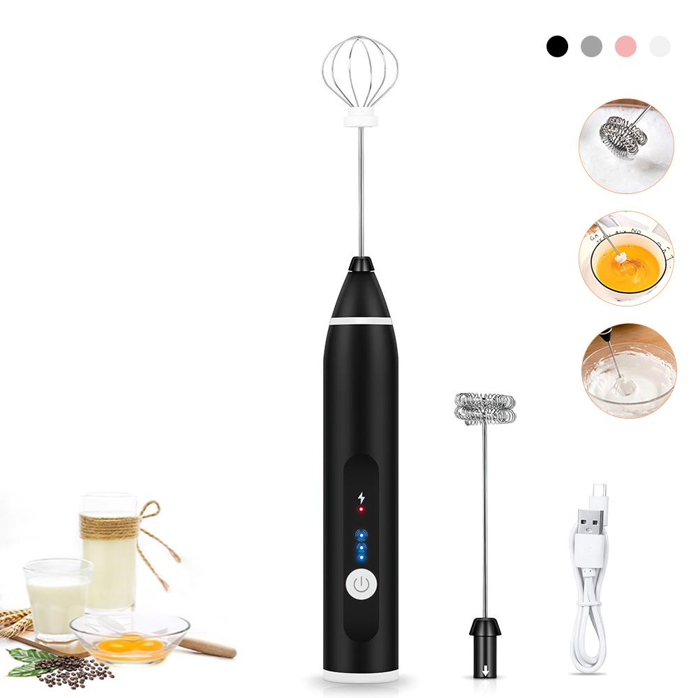 3 Tốc Độ Trứng Be Cà Phê Sữa Uống Đánh Trộn Đầu USB Sạc Eggbeater Frother Khuấy Thực Phẩm Cầm Tay Máy Xay Đánh Trứng